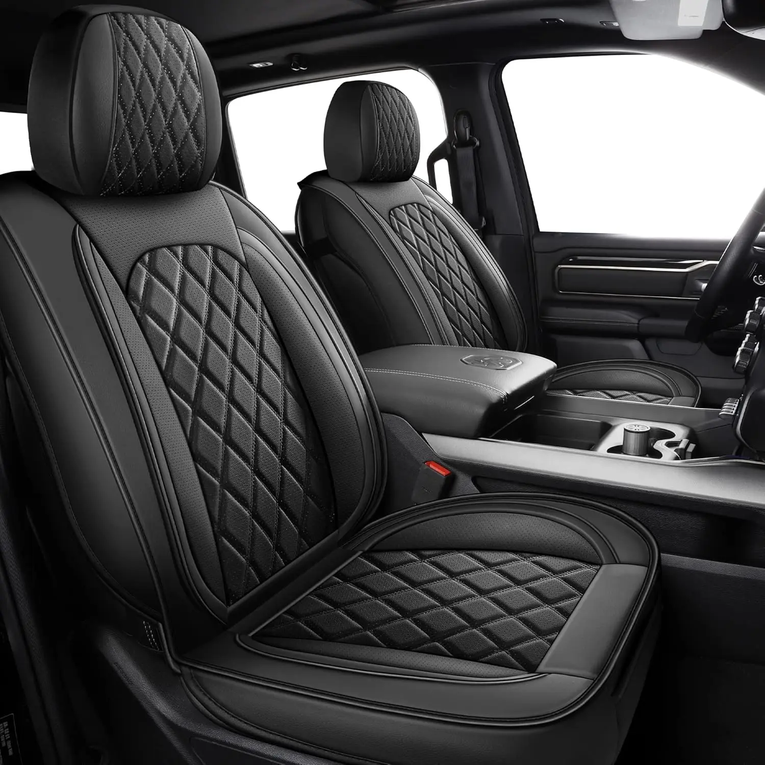 Truck Seat Covers for 2009-2025 Models, Waterproof, Black, 5PCS with Split Bench 40/60