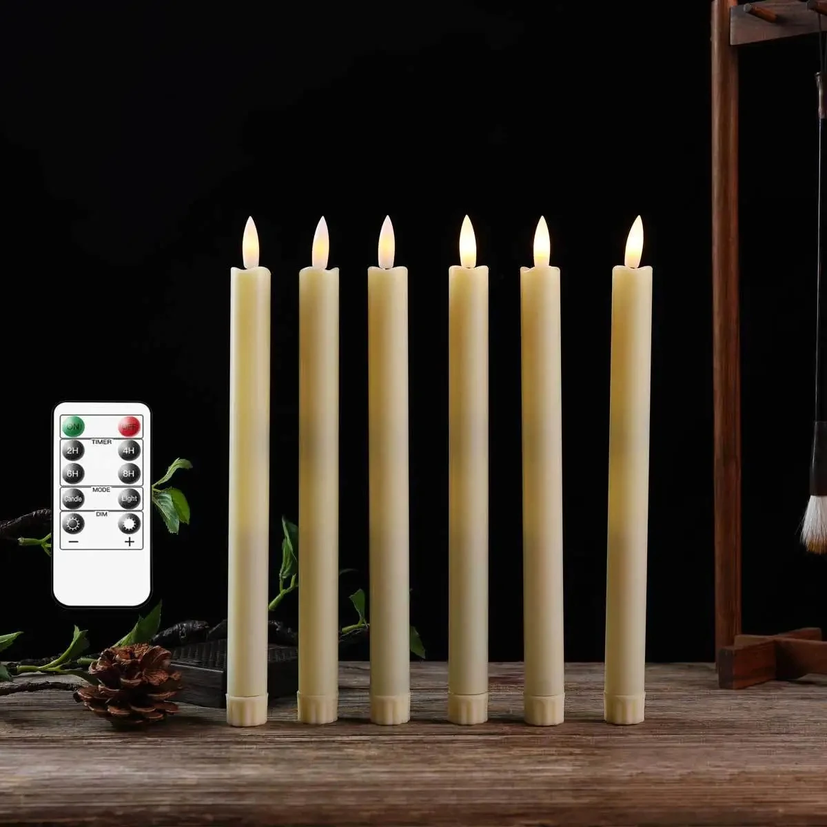 

40 pcs Flickering Light Christmas LED Candles With Remote Control,10 inch Long Battery Operated Warm White Decorative Candles