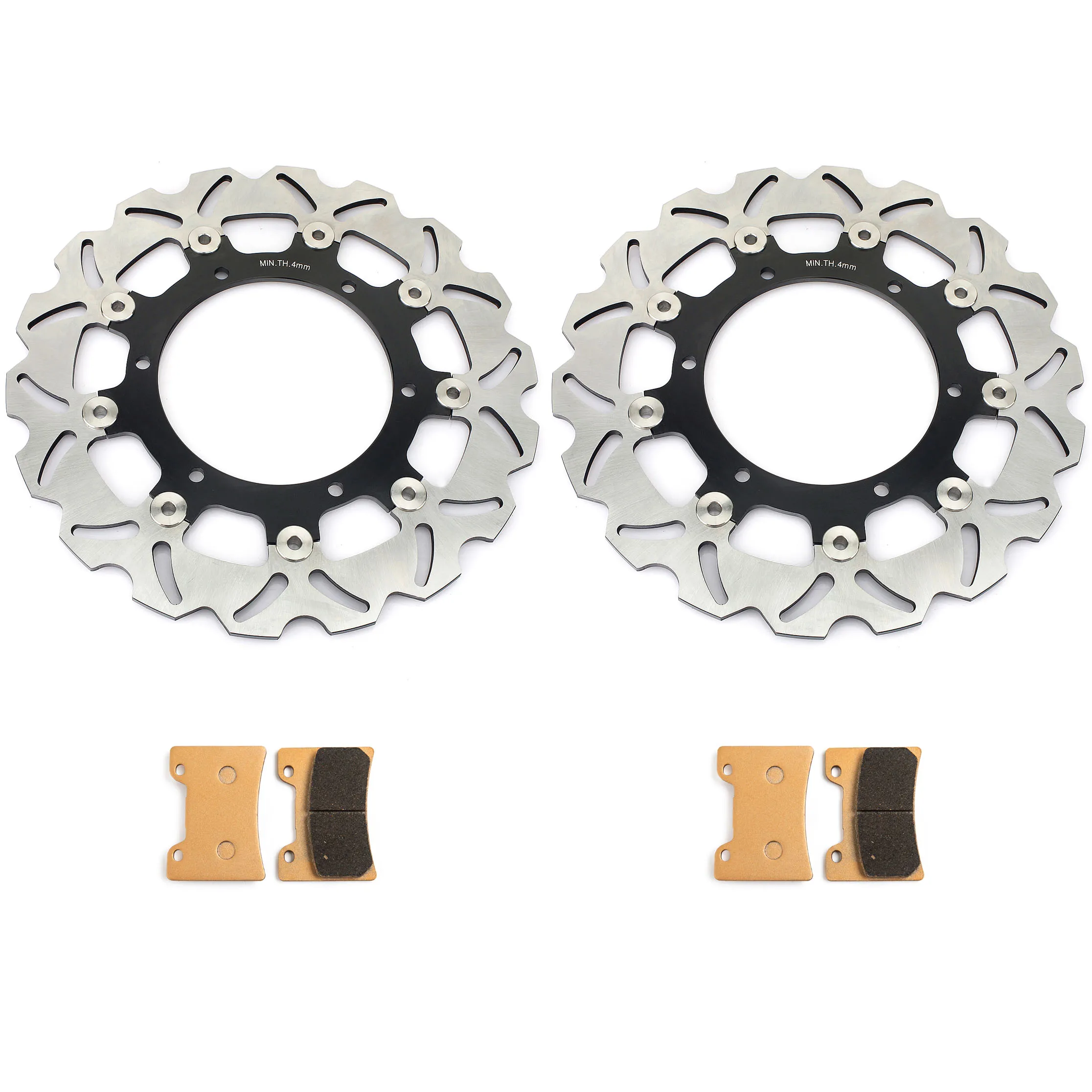 For Yamaha VMX 1200 V-Max 1993 1994 1995 1996 1997 1998 99 00 01 02 03 04 05 06 07 Front Brake Discs Disks Rotors Pads Full Set