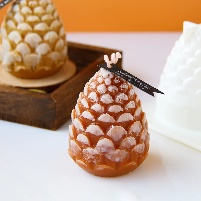 Christmas Pine Cone Candle Silicone Mould 3D Scented Candle Resin Mould Creative Pastry Cupcake Silicone Mould