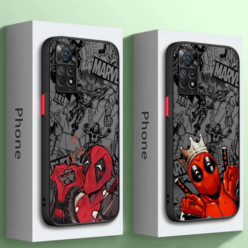 phone cases for Redmi Note 12S 11 case K40 8 10S 11Pro 10 13 8T 9 11S 10 Lite 12 Luxury Cover funda Marvel Deadpool Movie Mutant