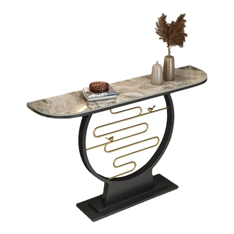 

Modern simple rock slab entrance table, household cabinet, light luxury new Chinese creative end-view table against the wall