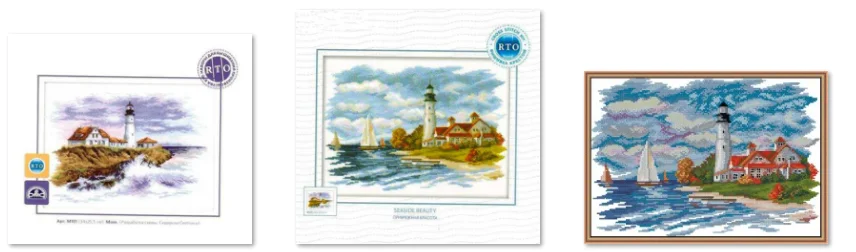 

Набор для вышивки крестом RTO M101 Приморский маяк 44-33 Наборы для вышивки крестом Homfun Craft Вышивка крестиком Живопись украшения для дома