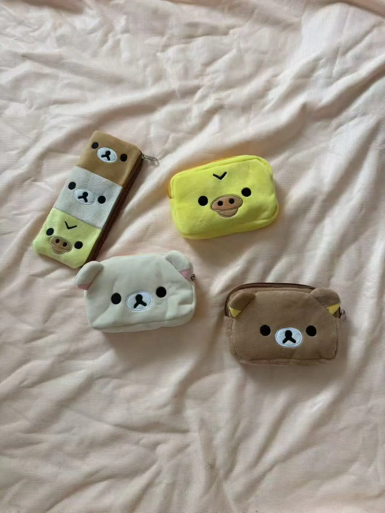 Coin Purse Rilakkuma Cute Bear And Chicken Plush Cartoon Card Holder Short ID Document Pouch Portable Storage Bag For Daily Use