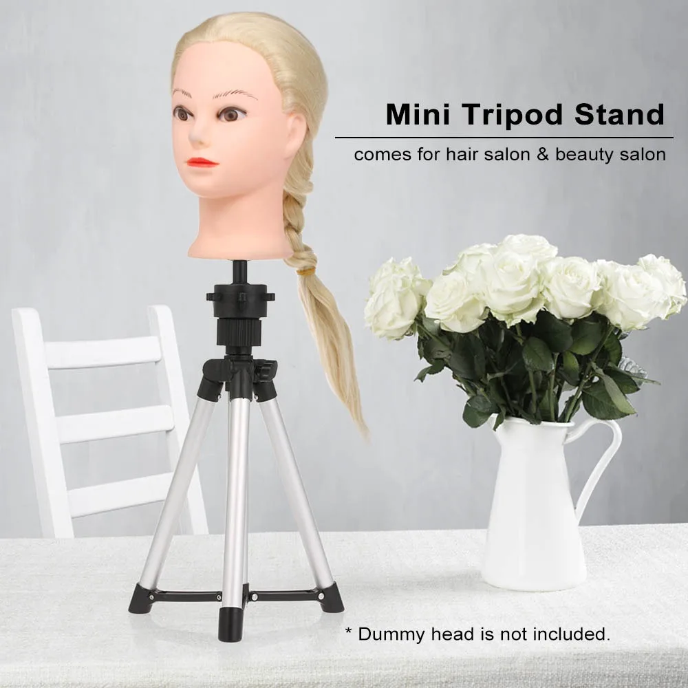Adjustable Height Wig Stand Tripod Sturdy Durable Wig Tripod Stand Aluminum Alloy Practical Hair Dressing Stand For Hair Salon