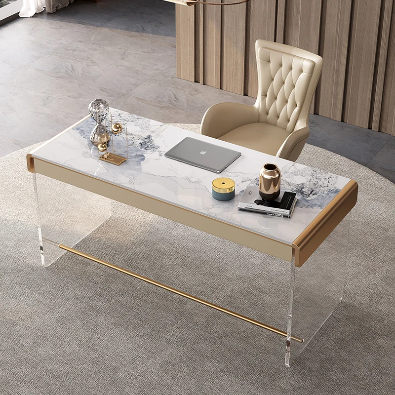 Acrylic Stone Desk Modern Simple Home Study Desk Senior Light Luxury Computer Writing Desk