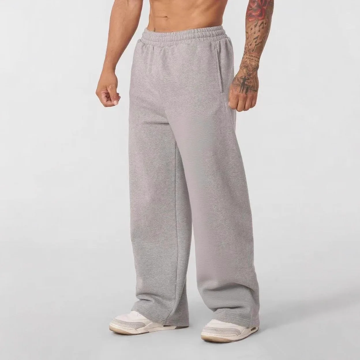 

Осень 2023, новые свободные удобные однотонные широкие брюки, универсальные повседневные модные струящиеся брюки с высокой талией