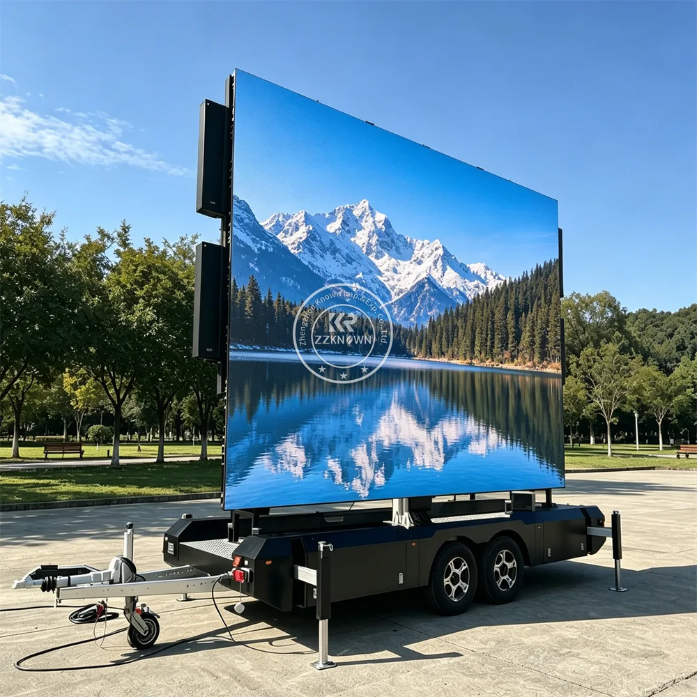 Portable Mobile LED Display Trailer Advertising Screen Digital Billboard Trailer For Commercial Promotion Use