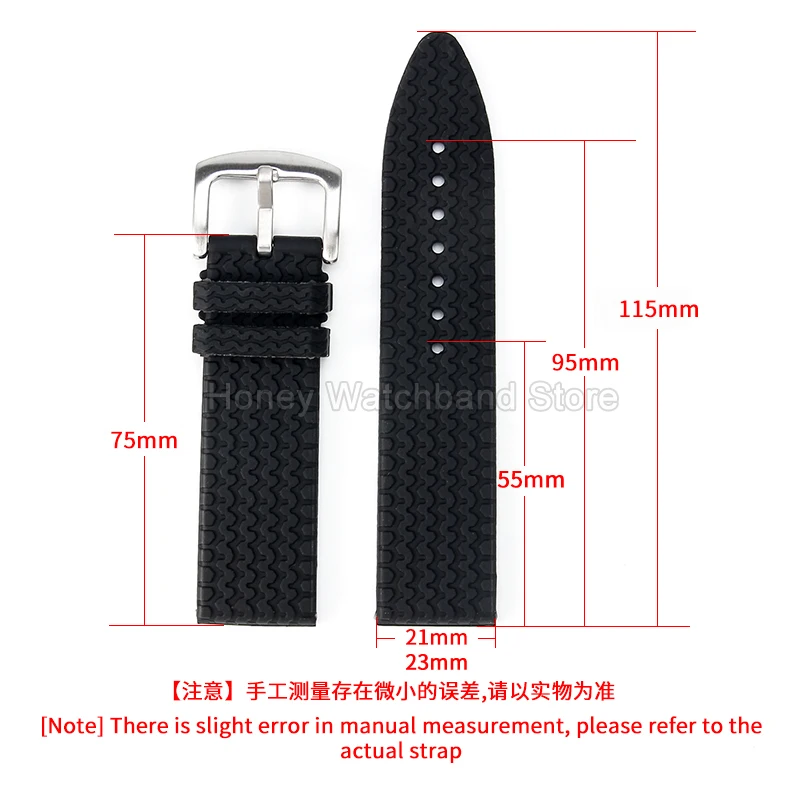 For Chopard Mille Miglia 168997 168511 Silicone Watch Accessory Black 23mm Chemical Resistant Quick Drying Straight Interface