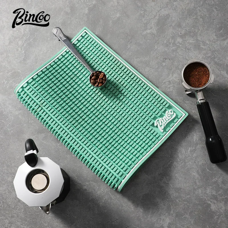 Bincoo Green Bar Mat for  Coffee Bar  Nonslip Flexible Rubber Kitchen  Table Dish Drying leachate Mat