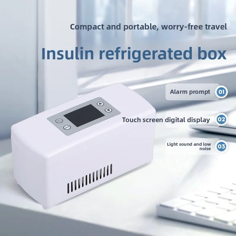 Nevera portátil para insulina, caja refrigerada de 2-18 grados, contenedor refrigerador para medicamentos, para viajes, exteriores y hogar