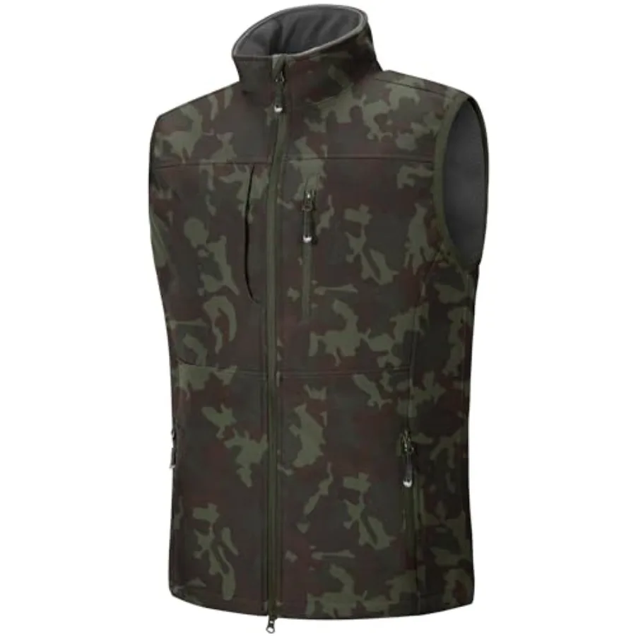 

33000Feet Men's Lightweight Softshell Vest Outerwear Zip Up Fleece Lined Windproof Sleeveless Jacket for Golf Running Hiking