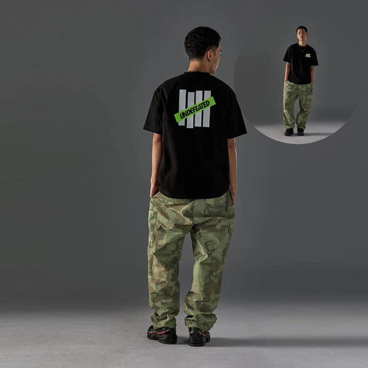 Retro UNDE UND Brand FEATED Collection of Five-bar Emblem T-shirts in Classic American Style Short-sleeved Cotton Shirts