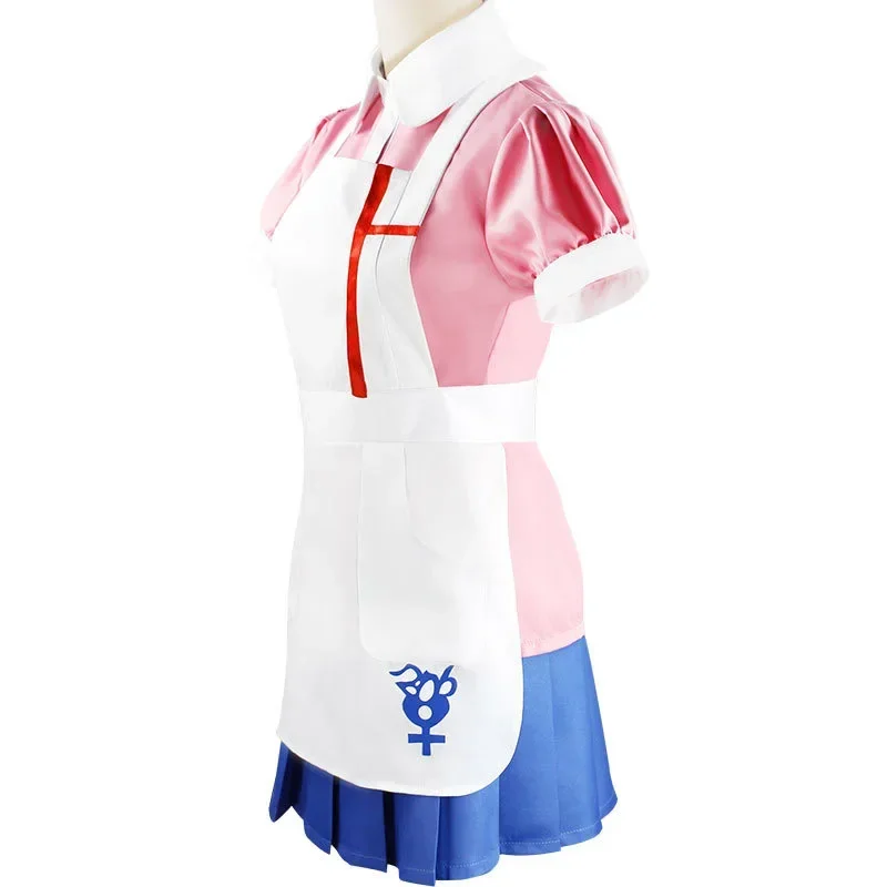 Danganronpa Mikan Tsumiki Women's Cosplay Costume Halloween Carnival Ultimate Nurse Funny Cafe Maid Uniform Outfit