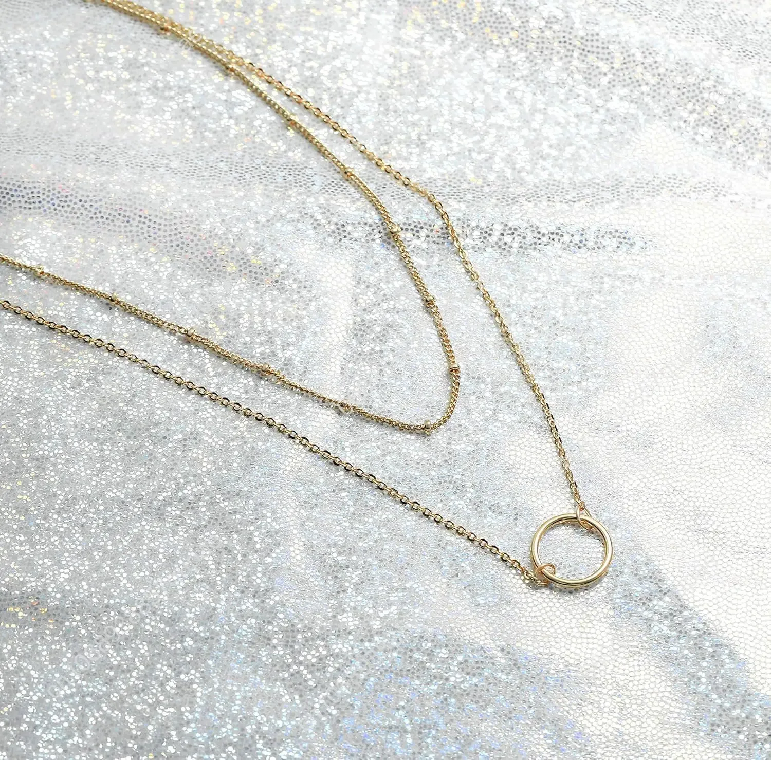 Layered Heart Necklace Pendant Handmade 18k Gold Plated Dainty Gold Choker Arrow Bar Layering Long Necklace Women Girls Gifts