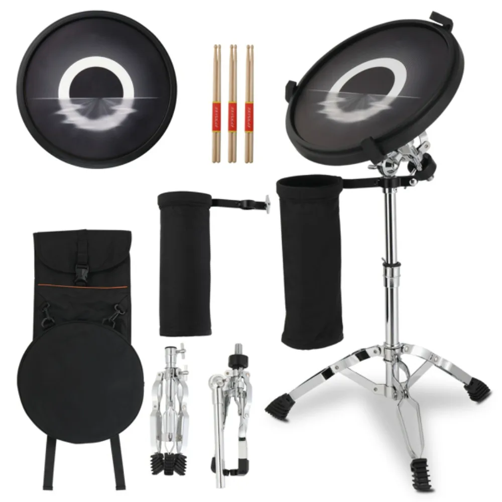 12in Drum Practice Pad Kit with Snare Drum Stand Backpack Drumsticks This 12in Drum Practice Pad is the dream one for you  Drums