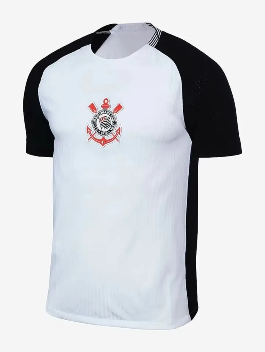 Summer Brazil Timão Football Jersey Corinthians Black Striped Tee Family Matching Outfit for Sports Street Fashion Casual Wear