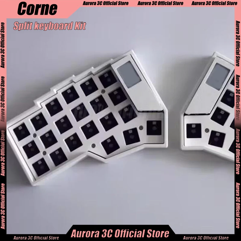 corne dividir kit de teclado mecanico tela sem fio e ink rgb pcb personalizado hot swap para zmk sem interruptor keycap 01