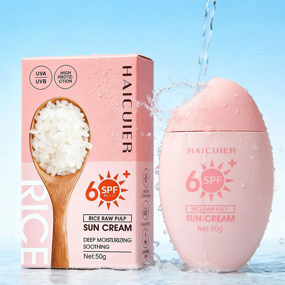 SPF 60 White Rice Sunscreen 50g Face Body Moisturizing Creams Solar Blocker Facial Sunscreen Facial Beauty