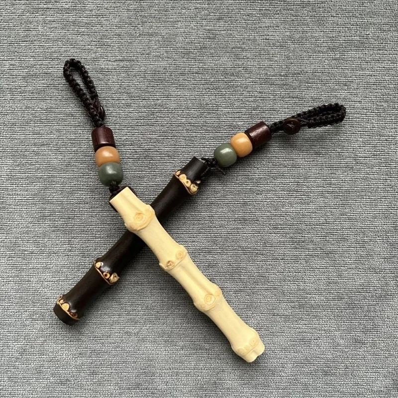 Purple Bamboo Root Hand Piece Wenwan Playable Palm with Lanyard Niche Collectible Ornament Stress Relief Gift for Men and Women
