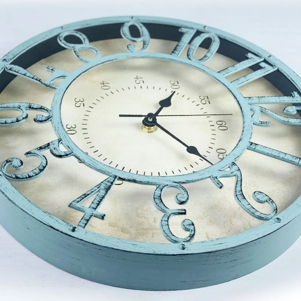 Retro Hollow 12 Inch Wall Clock European Style Silent Quartz Clock Home Living Room Bedroom Office Wall Decor Art Wall Watch