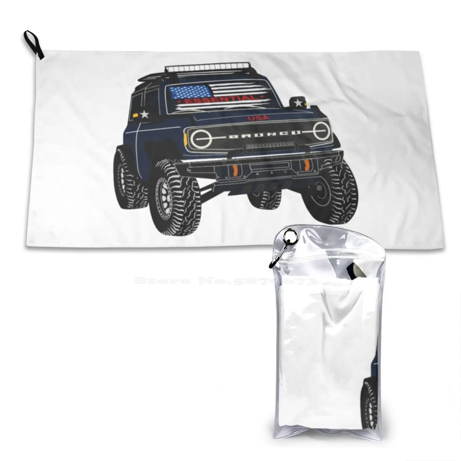 Bronco Pattern Soft Face Towel Home Outdoor 4X4 Offroading Rubicon Renegade Sahara Oj Broncos Monster Trucks 4Wd Vintage Suvs