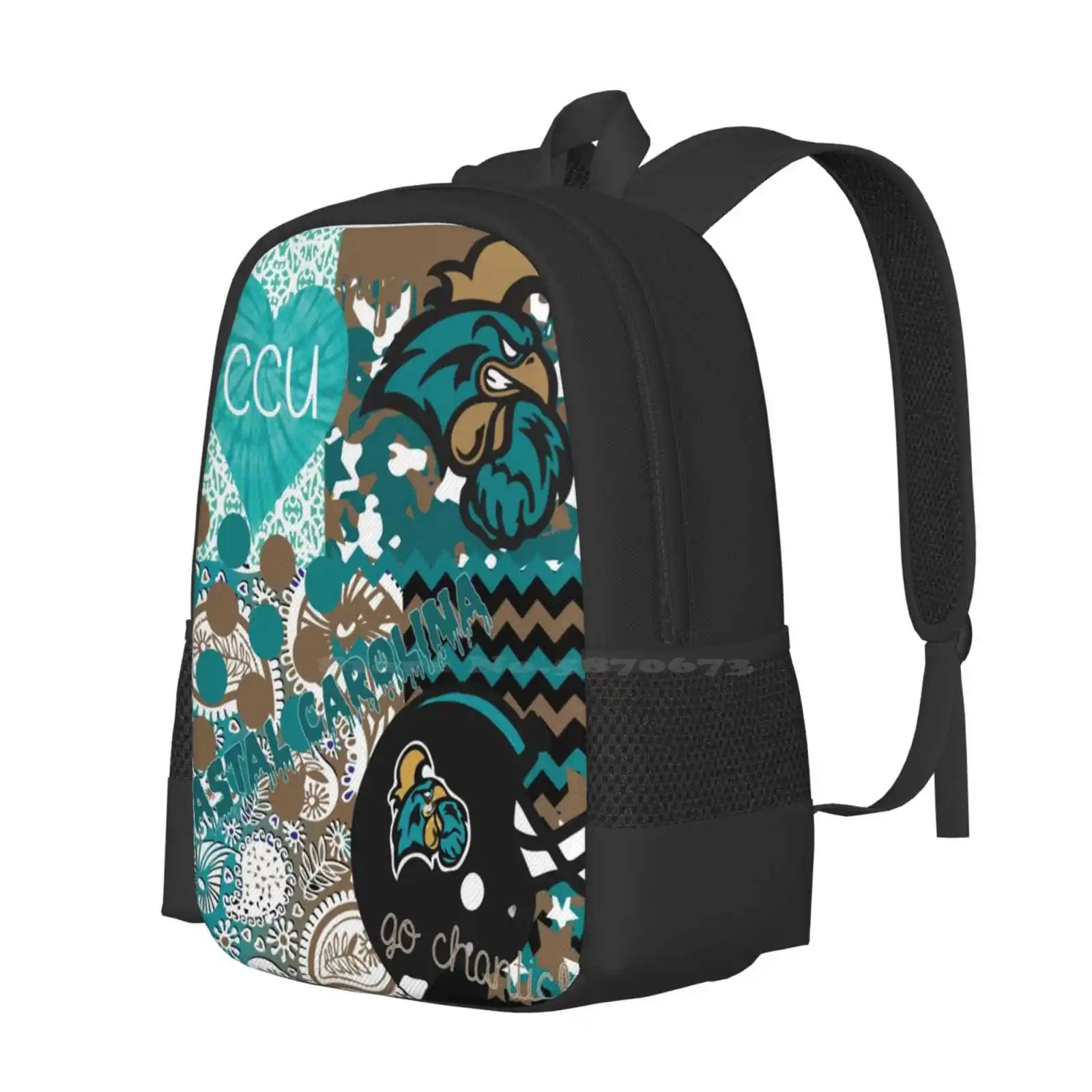 Coastal Carolina University Collage Pattern Design Laptop Travel School Bags Coastal Carolina University Collage Ccu