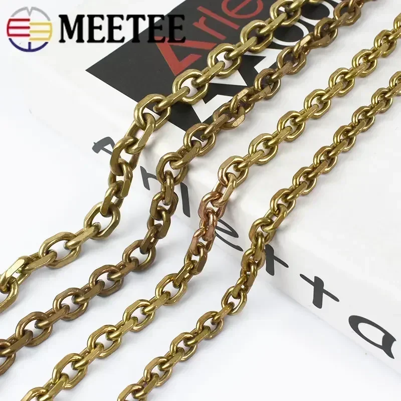 50/100CM Fashion Solid Brass Wallet Chain Men Belt Pants Keychain Trousers Jeans Metal Bag Chains DIY Leather Crafts Accessories