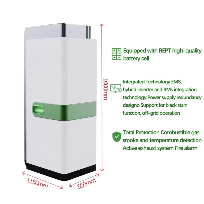 To All-in-one Battery 53.2 V 100Ah 200Ah 30kw 50kw Hybrid Inverter 50kWh 100kWh Akku Battery Home Battery Energy Storage System