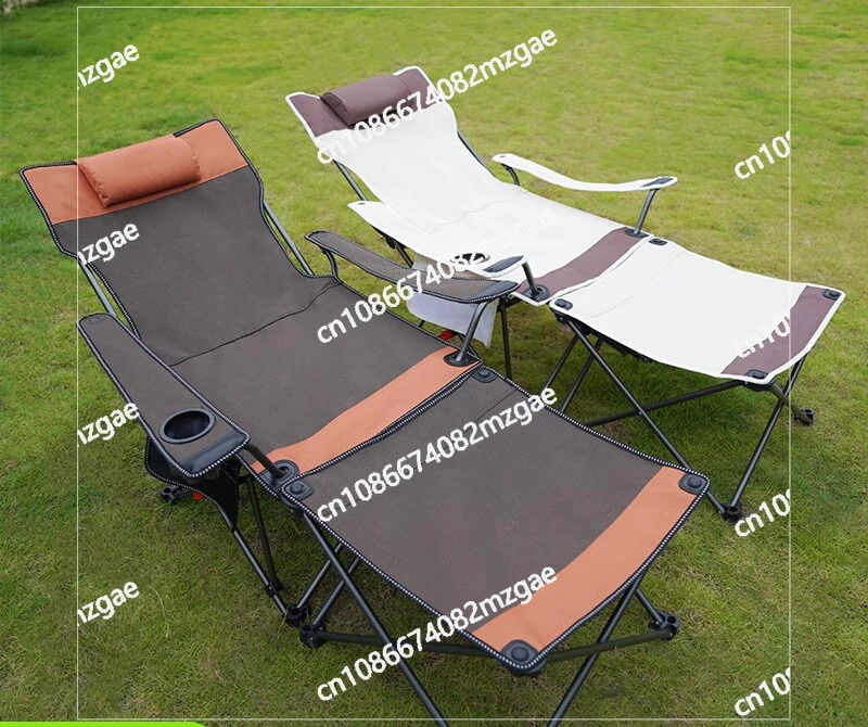 

Outdoor Camping Folding Chair Portable Recliner Office Lunch Break Artifact Folding Bed Lazy Leisure Nap Chair