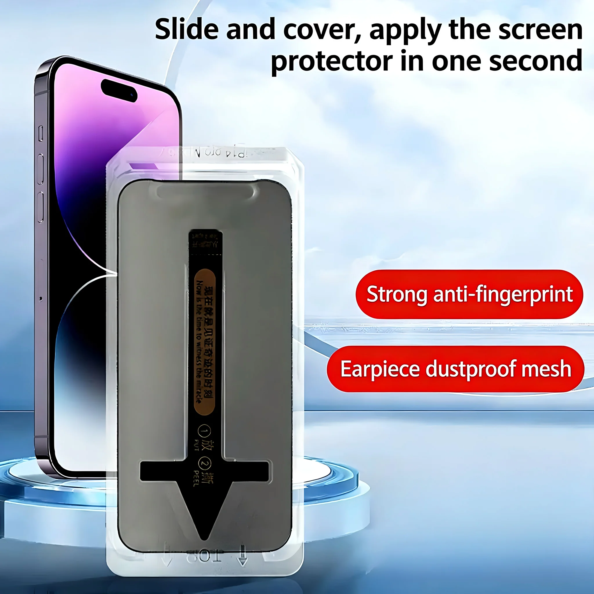 

High-definition, transparent screen protector for iPhone X/XS MAX/12/13/14 Pro/14 Pro Max with a clean room environment.