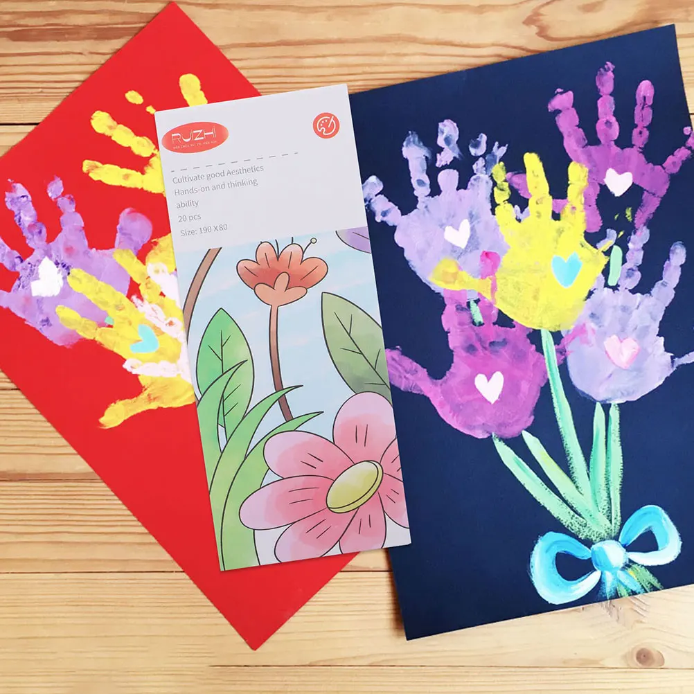 

2 Books Watercolor Coloring Note Pad Kids Art Supplies Safe Paper Use Color Cognition Creativity Training Sketch Book