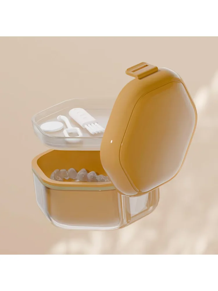 1Pcs Orthodontic Retainer Braces Storage Soaking Box Invisible Teeth Denture Cleaning Tooth Storage Container Sealed Case