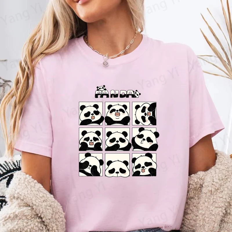 New Fashion Pandas Are Selling Cuteness Printed Short Sleeve Pandas T-shirt Men Women Hip-hop Creative Personalized Cotton Tops