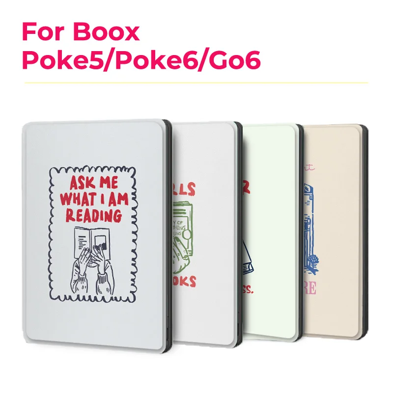 

Murmelo Magnetic Case for Boox Go6 Gen2 Poke7 Poke6 Poke5 Frameless Auto Sleep Wake Cover Artistic Illustration Style
