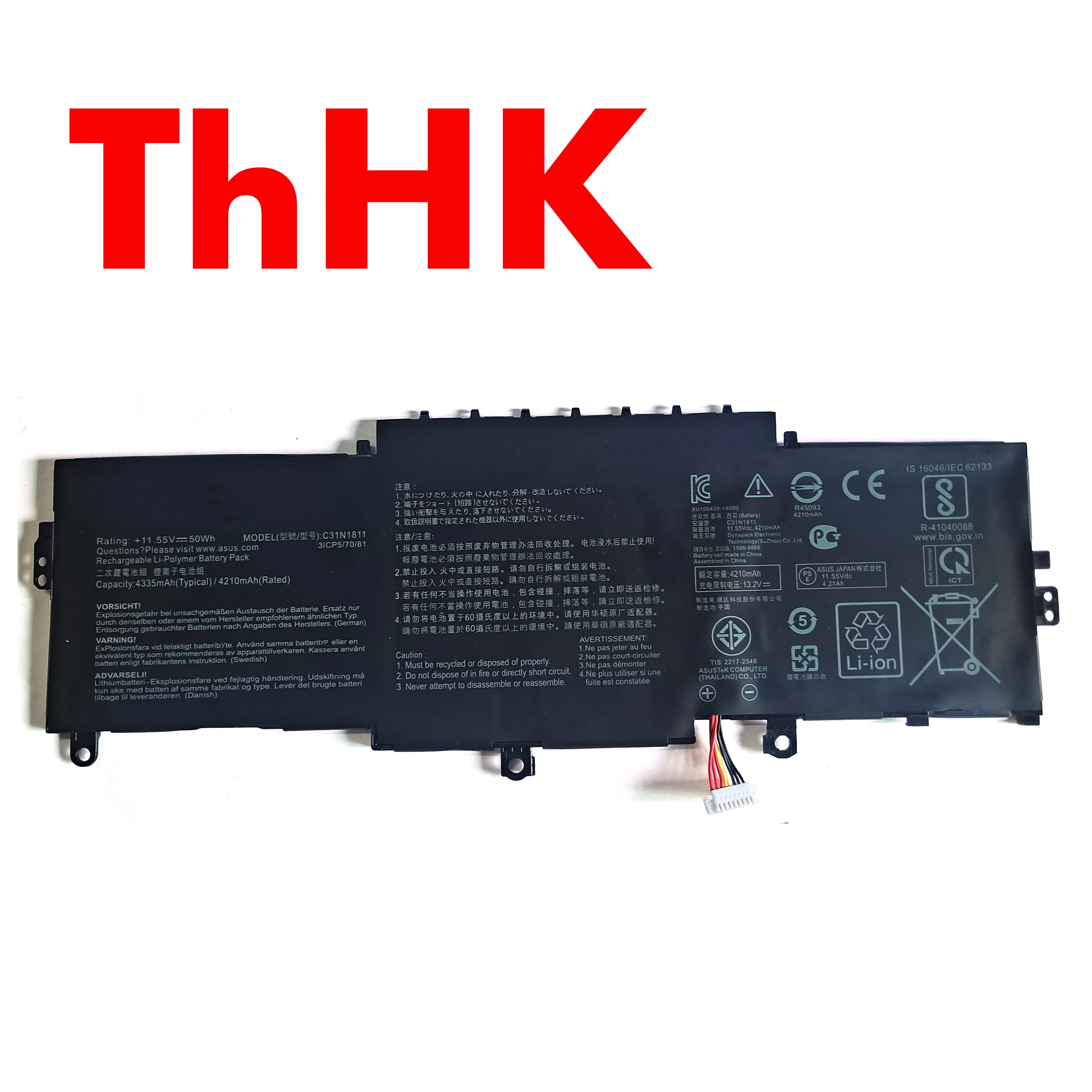Genuine Original 50Wh C31N1811 0B200-03080000 Laptop Battery For ASUS ZenBook 14 UX433FA UX433FN U4300FN U4300FA