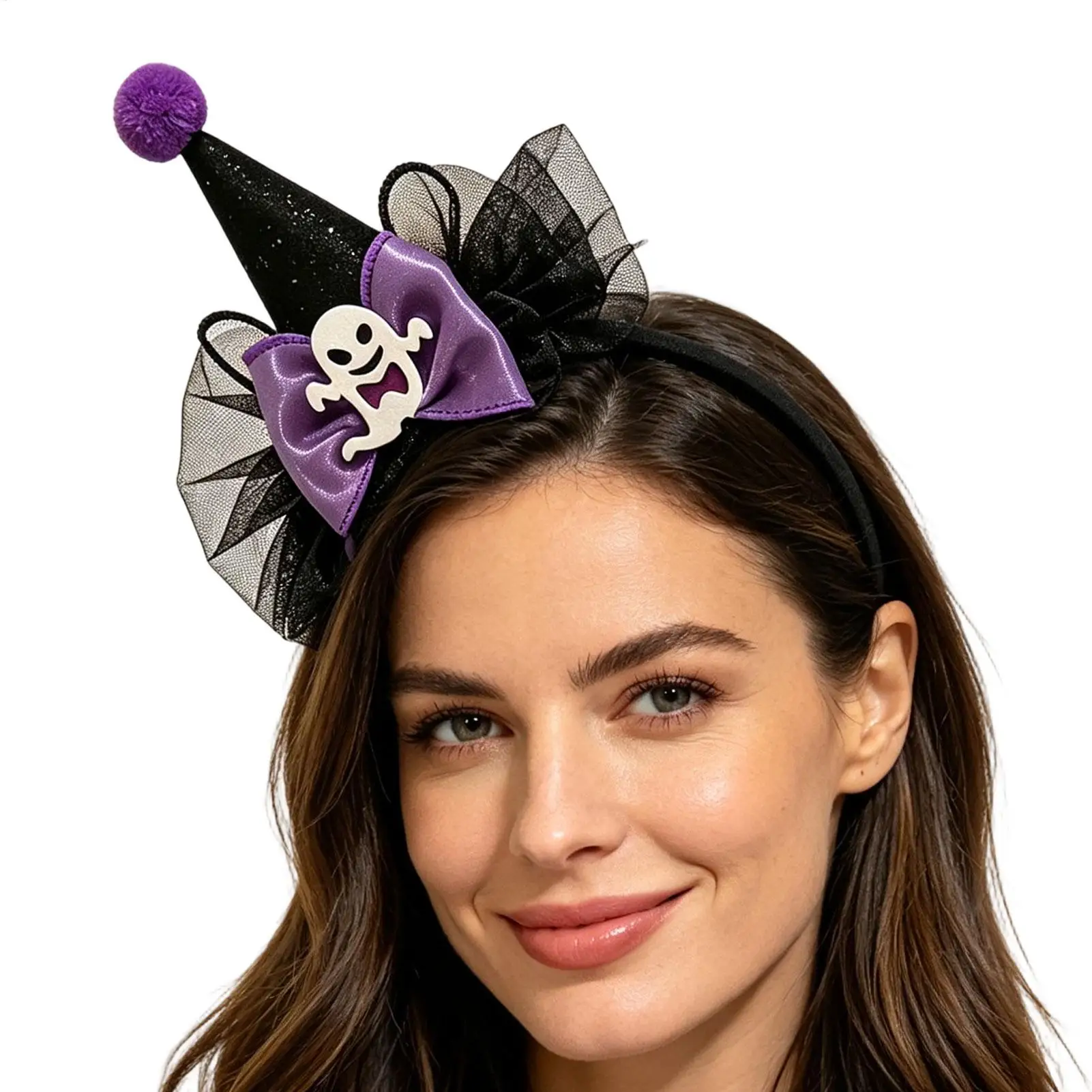 Halloween Spider Web Witch Hat Pumpkin Ghost Festival Skull Headband Holiday Party Atmosphere Props Tiara Hair Accessories ﻿