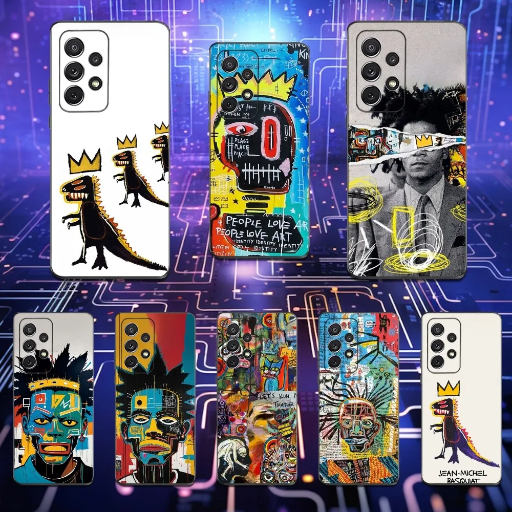 

J-Jean M-Michel B-Basquiat Phone Case For Samsung S25,S24,S23,S22,S21,S20,S10,Ultra,Plus,Lite,FE,Soft Silicone Black Cover