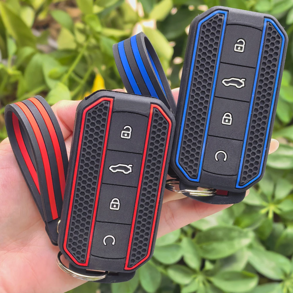 4 Buttons Car Key Case Cover Fob Shell for Chery Jaecoo J7 J5 2025 2026 Remote Key Protector Key Chain Set Car Accessories