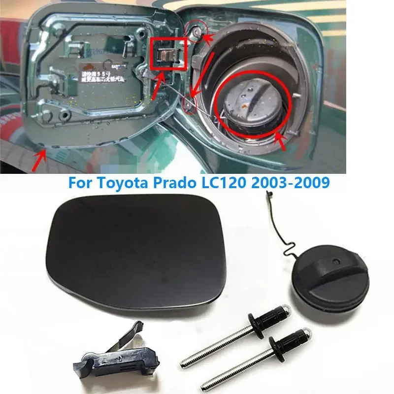 For Toyota Land Cruiser Prado 120 LC120 2700 4000 2003-2009 Car Interior Exterior Fuel Tank Cap Cover Lid Spring Buckle Rivet