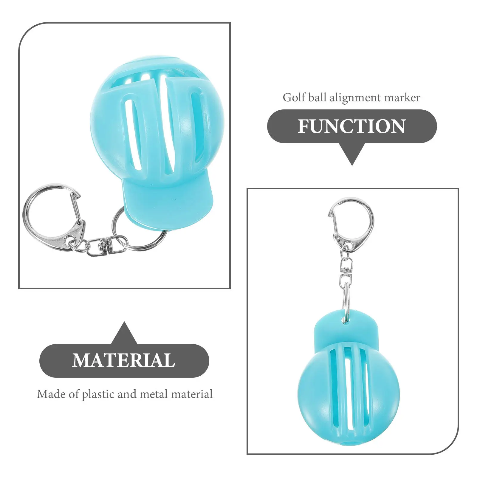 Professional Golf Ball Alignment Marker Plastic Metal Construction Three-Line Accuracy T-Shape Comfort Carry Compact