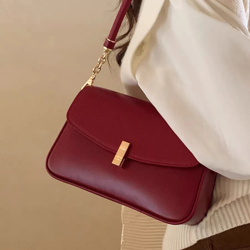 Temperament Red Underarm Bag 2024 New Women\'s Versatile Shoulder Bags Elegant Female Wedding Party Handbags Korean Popular