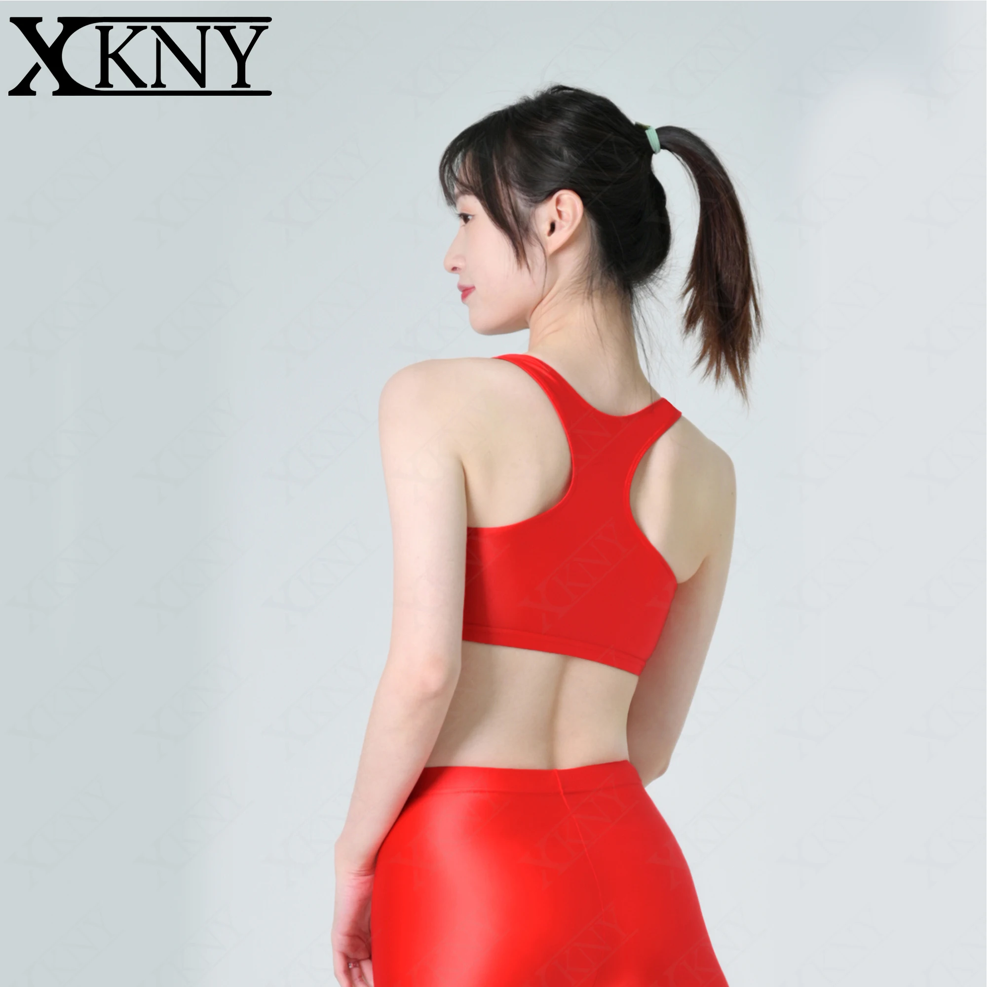 XCKNY sexy Satin glossy top oil shine bottoming shirt sleeveless suspender vest versatile sports Yoga swimming underwear bra