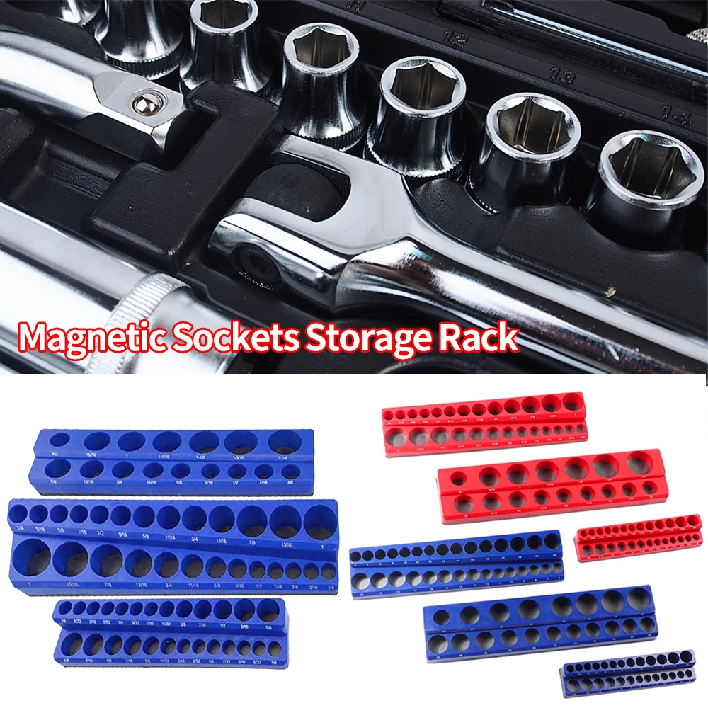 

Magnetic Socket Organizers Socket Holder Kit 1/2 3/8 1/4 Drive Magnetic Socket Organizer Set Metric SAE Professional Metric Tool