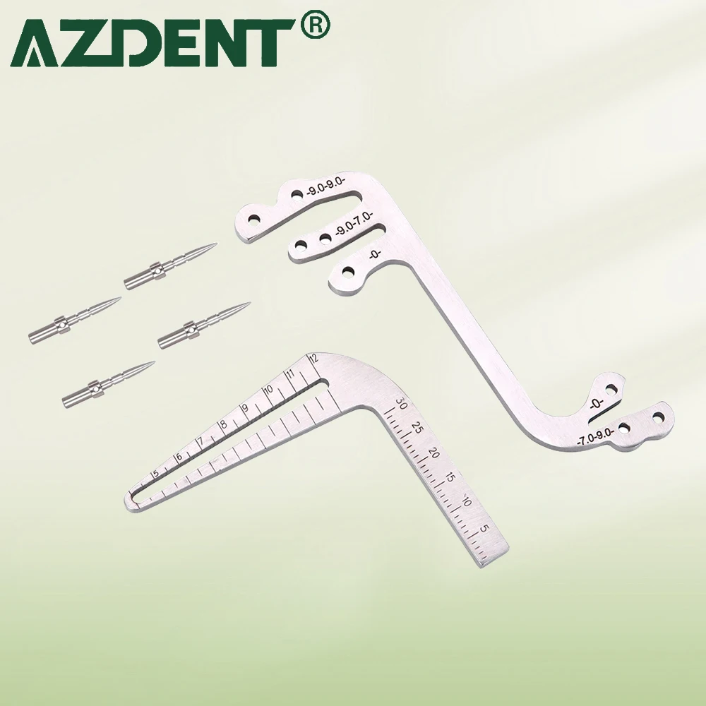 AZDENT Dental Implant Surgical Guide Locator Instruments Set Tooth Measuring Ruler Calipers