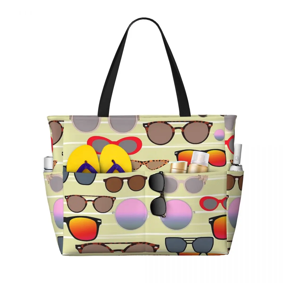Eye Catcher Summer Beach Bag, Large Capacity Shopping Bag, Fashion Tote Bag For Travel