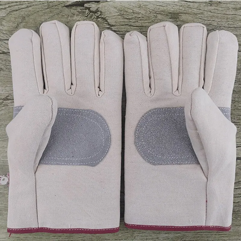 Canvas Gloves Wear-resistant Welder Maintenance Canvas Gloves Double Thickened Protective Labor Protection Gloves