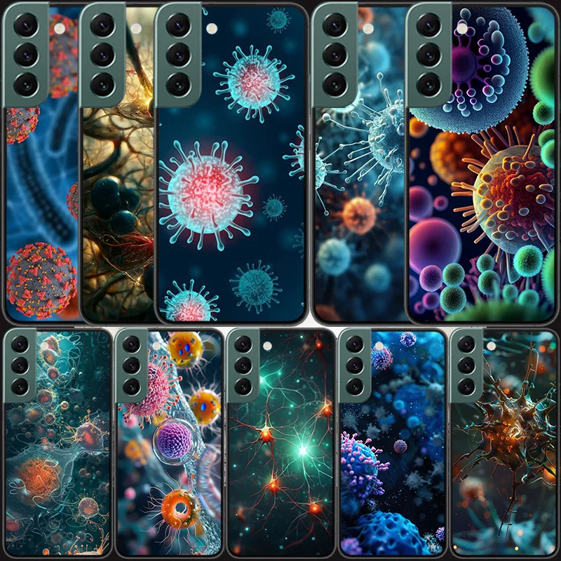 Microscope Virus Close up Phone Case For Samsung A15 A25 A35 A55 Galaxy A12 A22 A32 A52 A72 A54 A34 A24 A14 A53 A33 A23 A13 A73