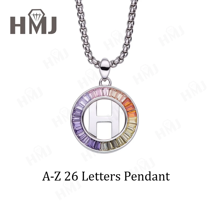 

26 Letters Pendant 925 Sterling Silver Necklace Plated White Gold Couple/bestie Clan Initials Shared Style Factory Outlet Charms