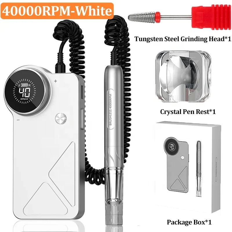 Hoge kwaliteit 40000 RPM 85 W oplaadbare professionele frees nagelpolijstmachine elektrische nagelboormachine